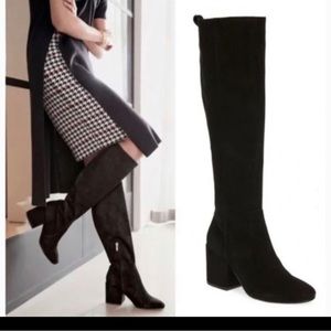 Sam Edelman Thora Black Suede Tall Knee High Boot size 6